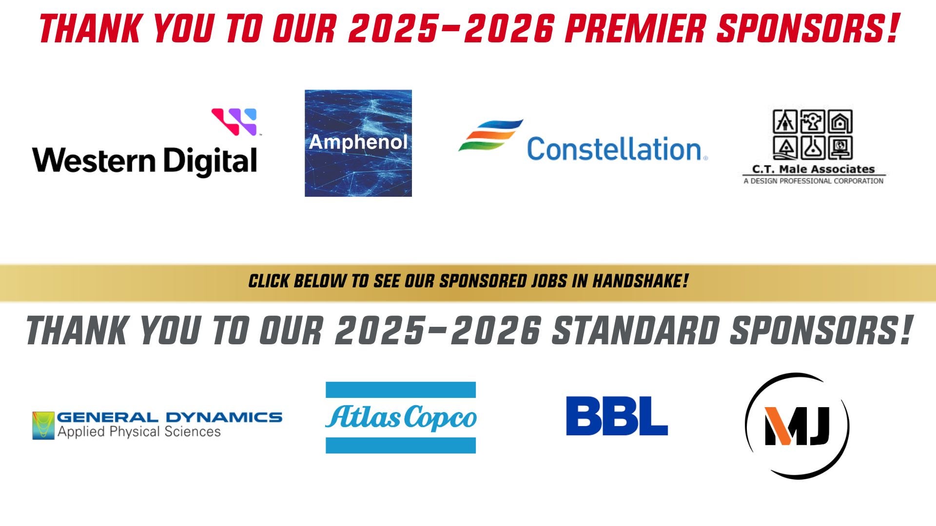 Thank you so our Premier sponsors, Western Digital, Amphenol, Constellation, and CT Male. Thank you to our Standard sponsors, Applied Physical Sciences, Atlas Copco, BBL, and MJ